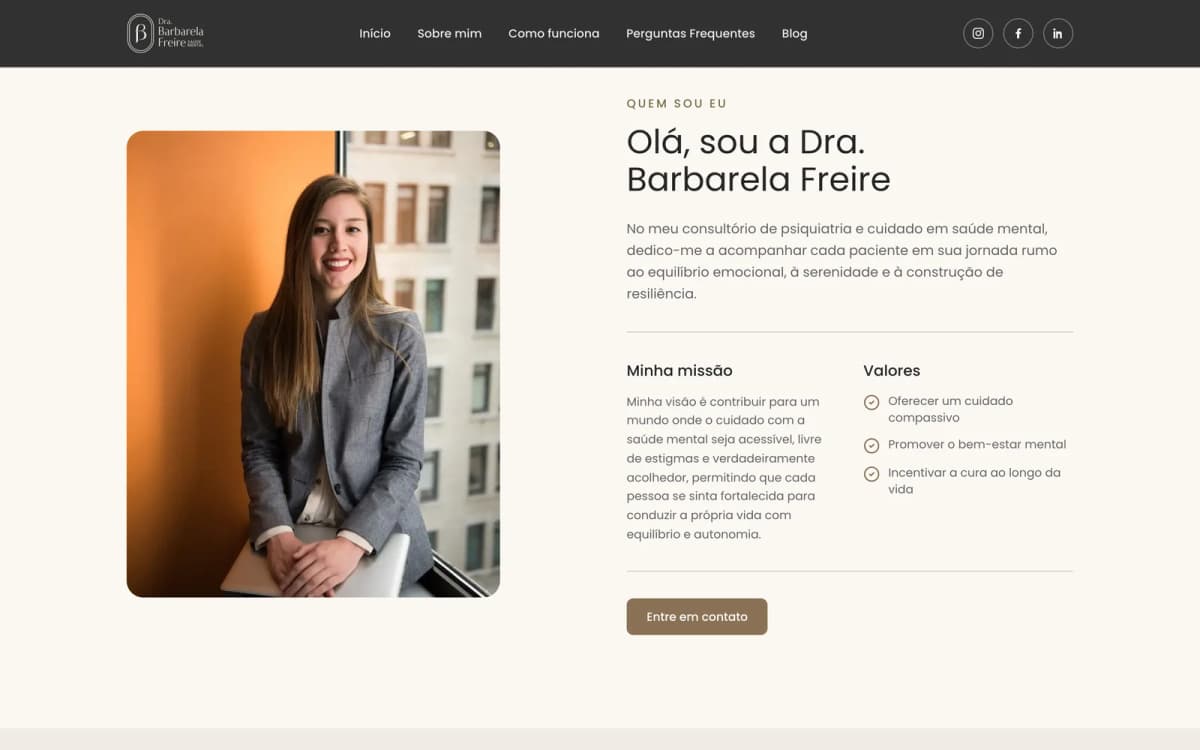 Dra. Barbarela Freire — abordagem